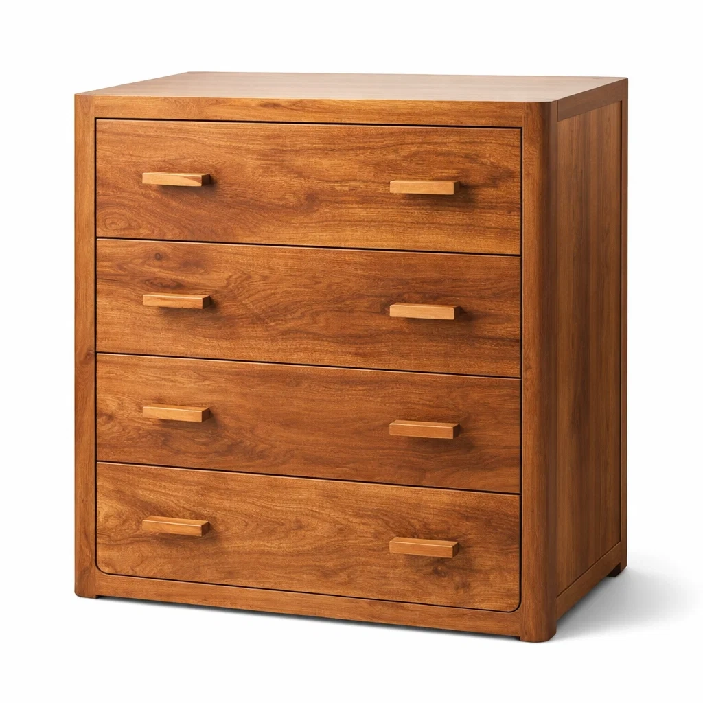 Drawer Cabinet Wood Brown 4 Drawers 100 x 80 x 40 cm-MOBIRONA