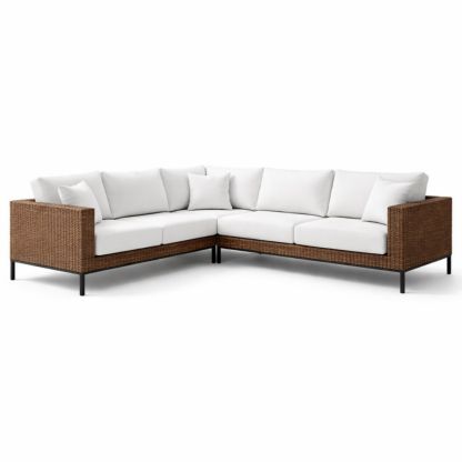Outdoor Wicker Sectional Sofa Set with Cushions