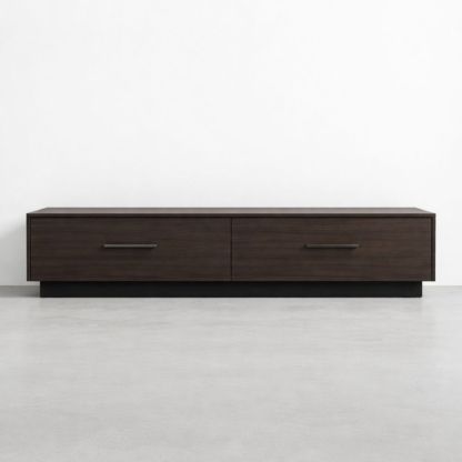 Wood Media Console with Drawers 180cm Dark Brown