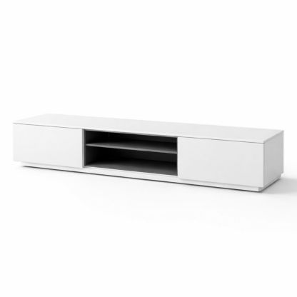 White MDF TV Stand with High Gloss Lacquer Finish