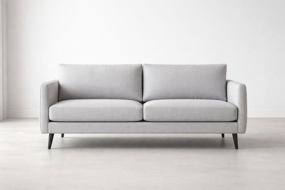 Gray Fabric Upholstered 2-Seater Sofa with Wood Frame-Verdiclara