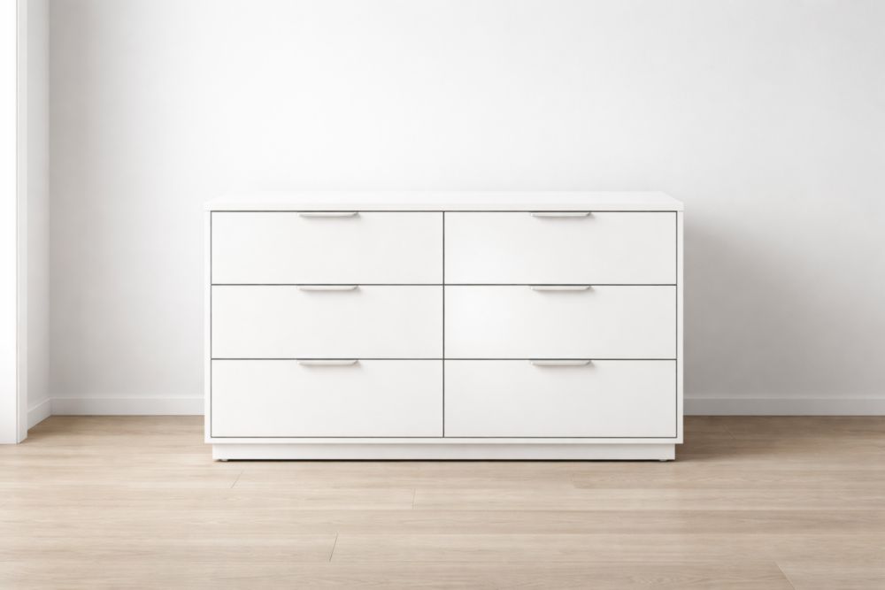 White MDF 6-Drawer Dresser-Verdiclara