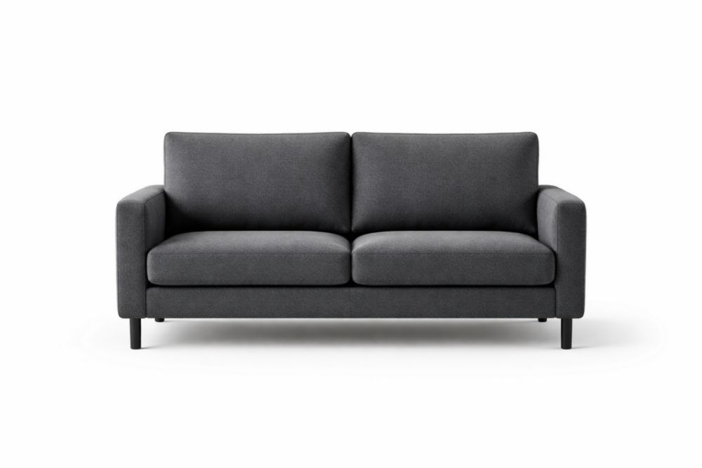 Dark Gray Two-Seater Fabric Sofa Polyester 152cm