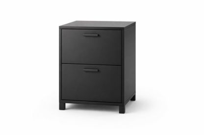 Black Metal Two-Drawer Filing Cabinet 60cm Height