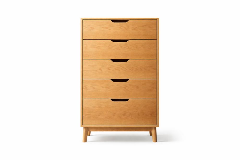 Wooden Dresser with 5 Drawers Natural Finish