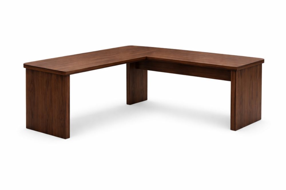 L-Shaped Wood Veneer Executive Desk 150cm x 150cm x 75cm