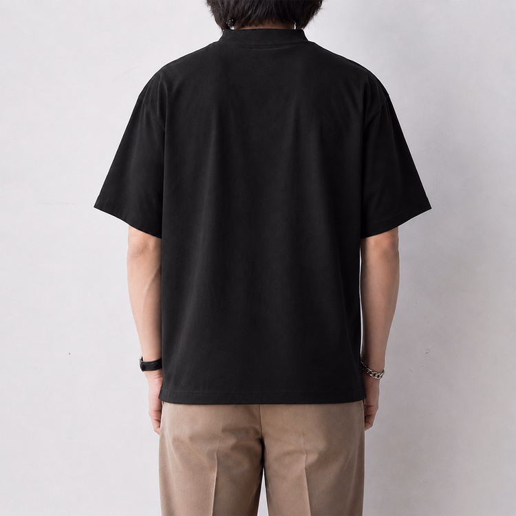 [Copy]汗をかいても肌にまとわりつきにくい  270gヘビーウェイトコットンTシャツ  ゆったりシルエット  ドロップショルダー  五分袖