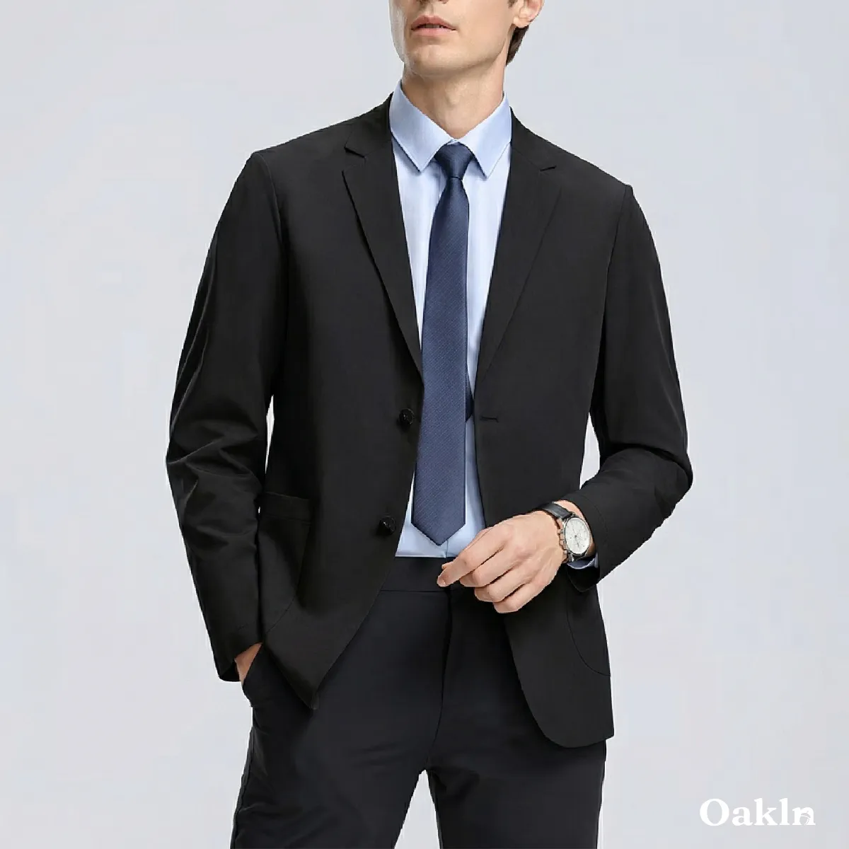 機能性ノーアイロン 高弾性テック素材  UV対策  圧着仕様テーラードジャケット  ビジネス通勤アウター