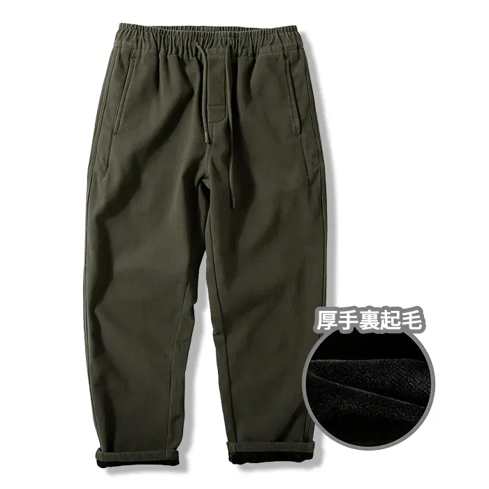 ヘビーウェイトコットン裏起毛カジュアルパンツ