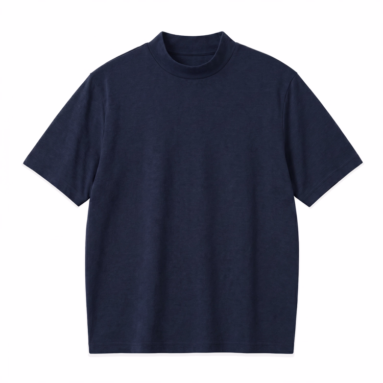 ヨレにくいモックネックTシャツ  薄手・通気性◎   ジャケットインにおすすめ