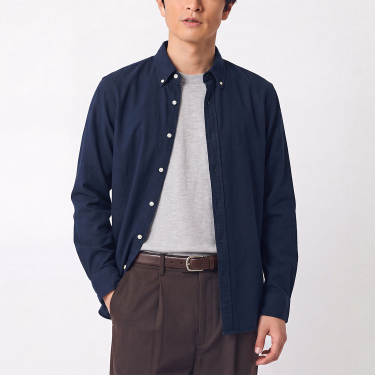 270gヘビーウェイト天竺編み  お腹まわりのラインを拾いにくい コットン100％無地 長袖Tシャツ インナーにも一枚着にも