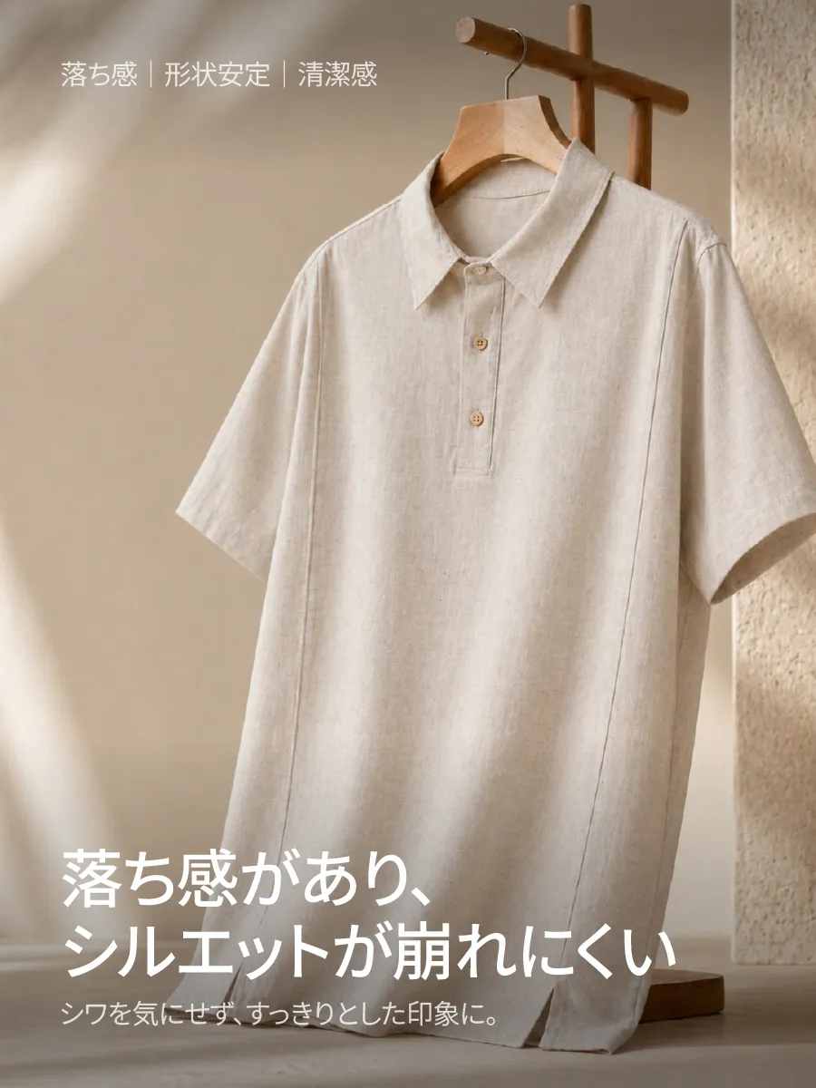 【シワになりにくい落ち感】洗濯後もアイロンいらずで、すっきりとしたシルエットをキープ。