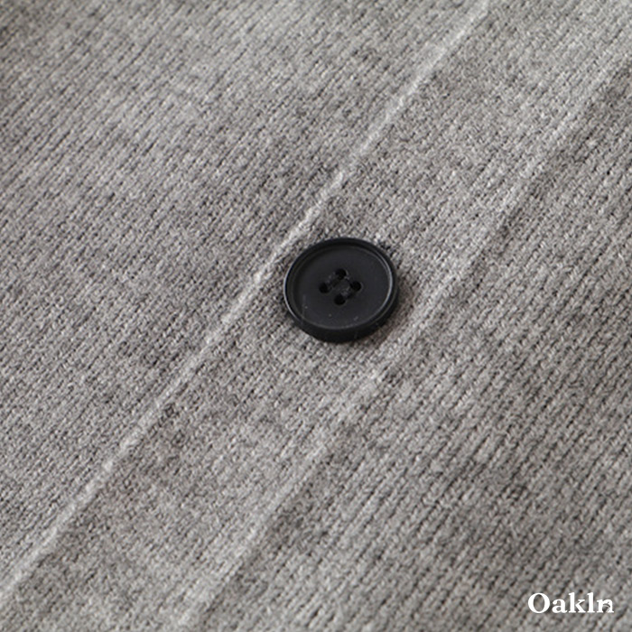 配色切り替えクルーネックニットカーディガン-oakln