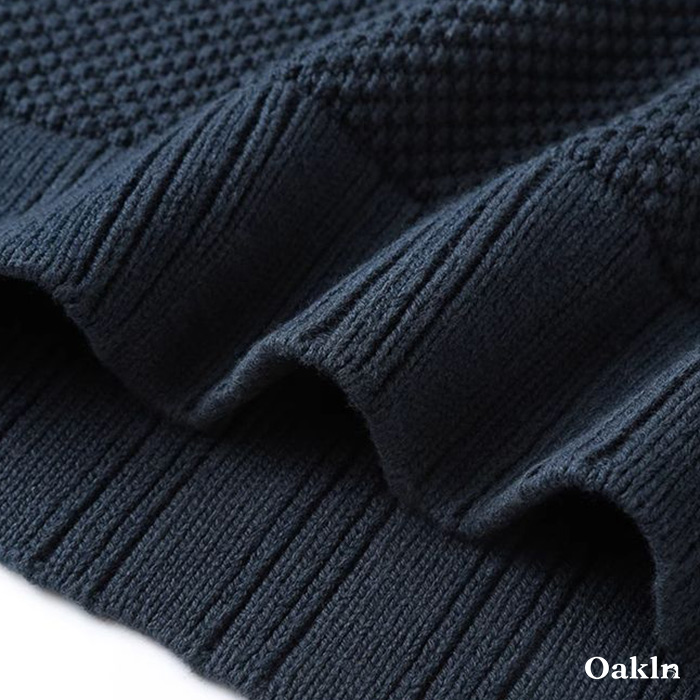 パイナップル編みタートルネック無地ニット-oakln