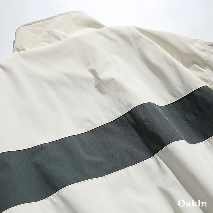 レトロスポーツ風レーシングストライプ切り替えトラックジャケット-oakln