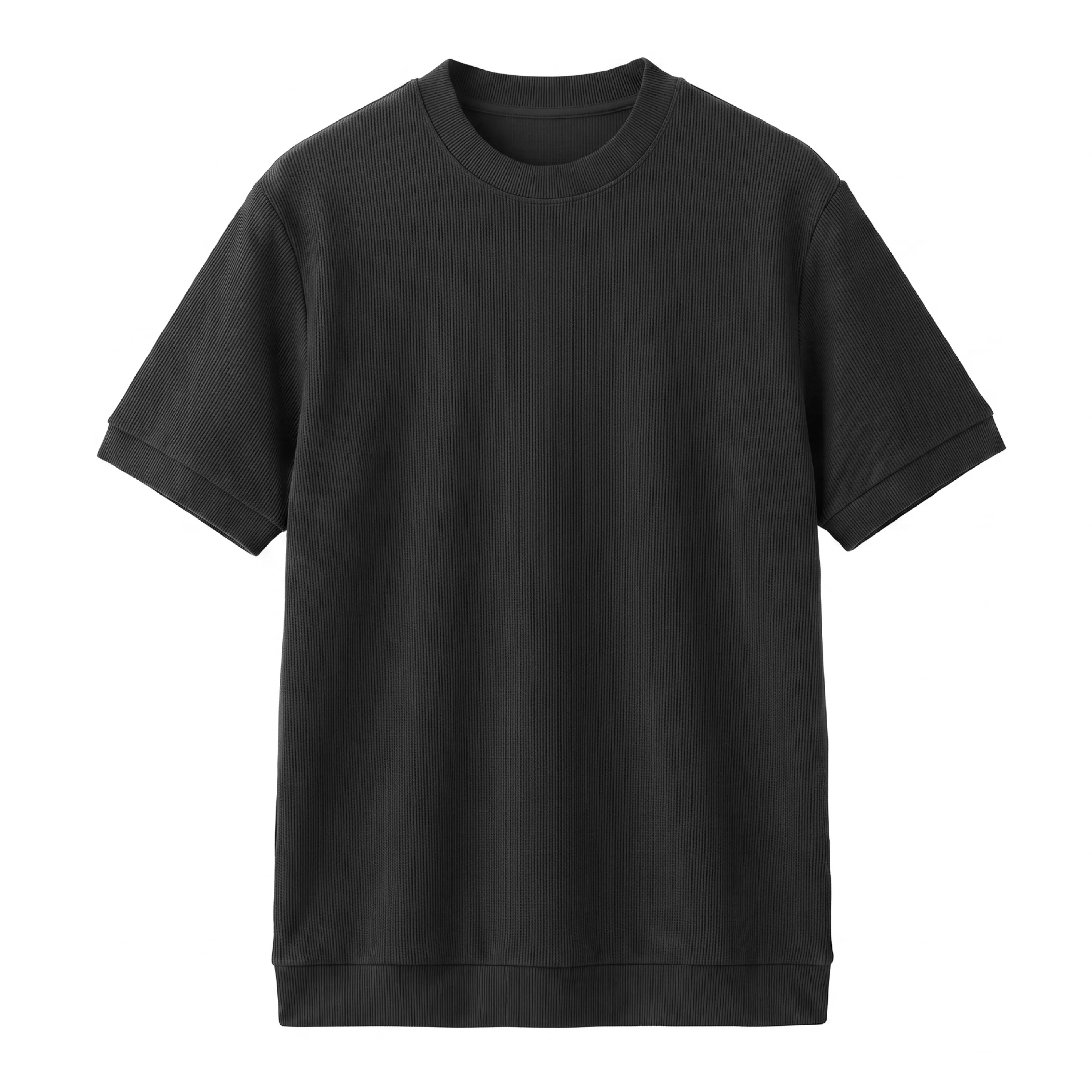 リヨセル半袖Tシャツ メンズ 初秋ジャケットインナー クルーネックニット リブ裾 帯電しにくい きれいな落ち感 通気性