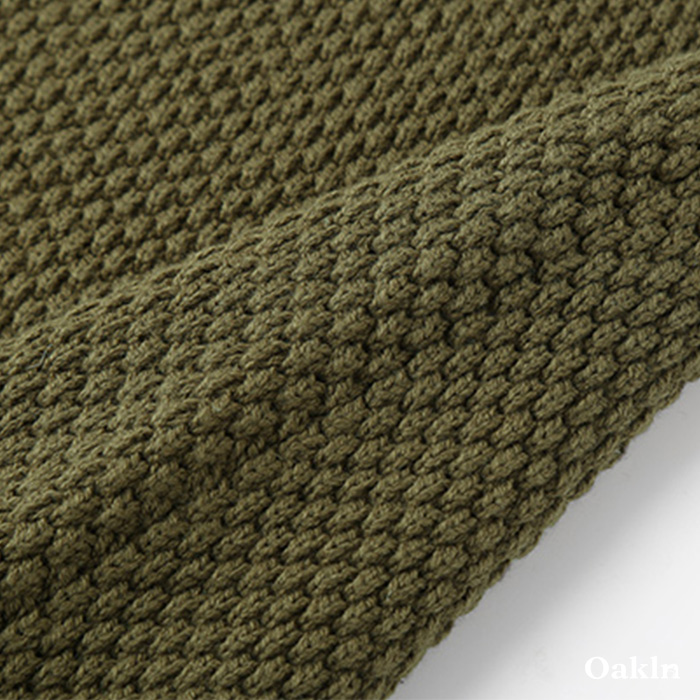 5色展開　無地パイナップル編みニット-oakln