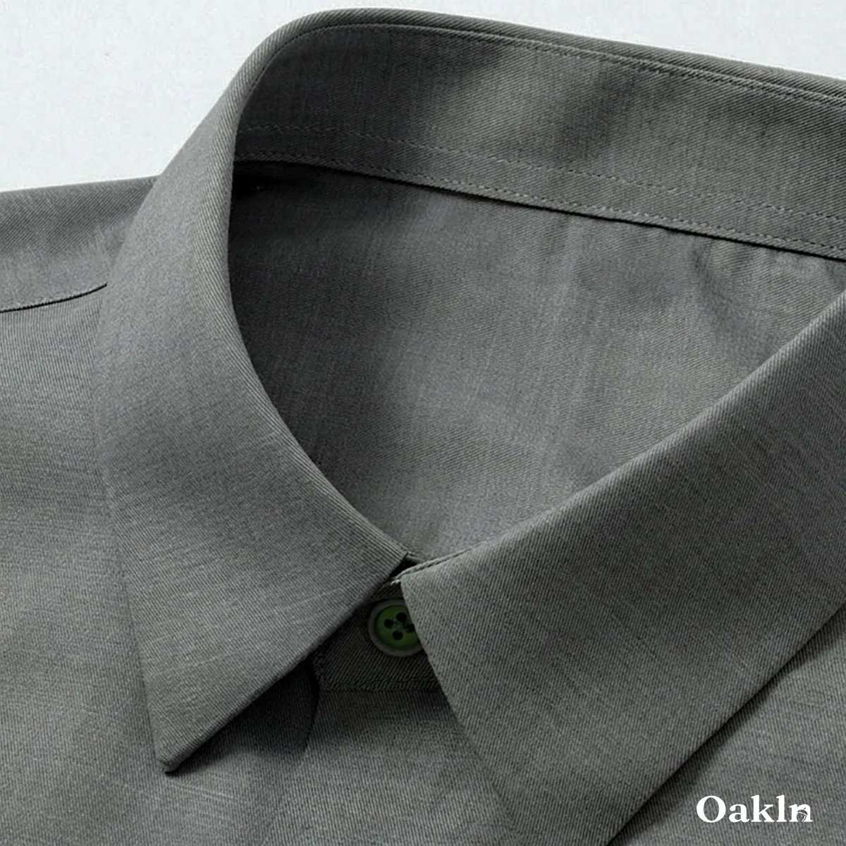 モダール混 ノンアイロン 60番手 ストレッチシャツ 形態安定性 ビジネス通勤 無地シャツ-Oakln