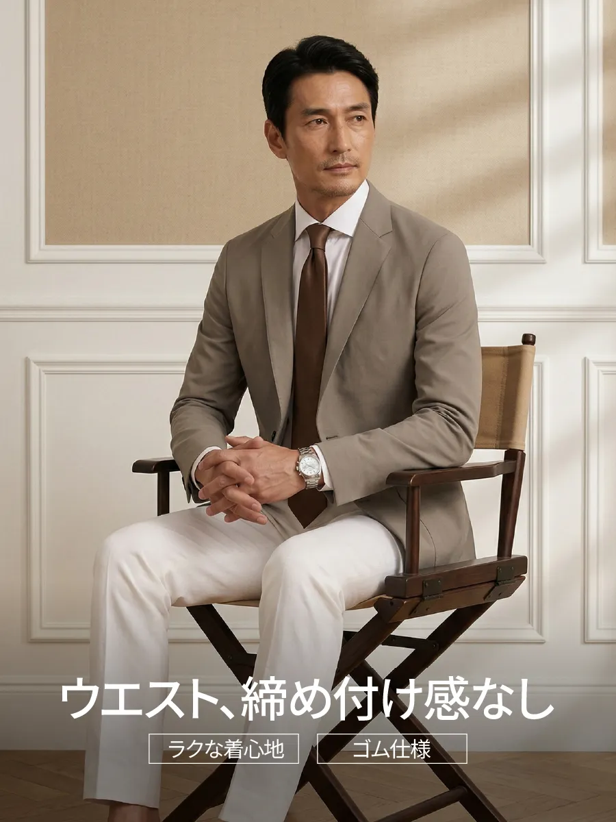 【快適なストレッチ性】長時間座っても快適なはき心地を実現