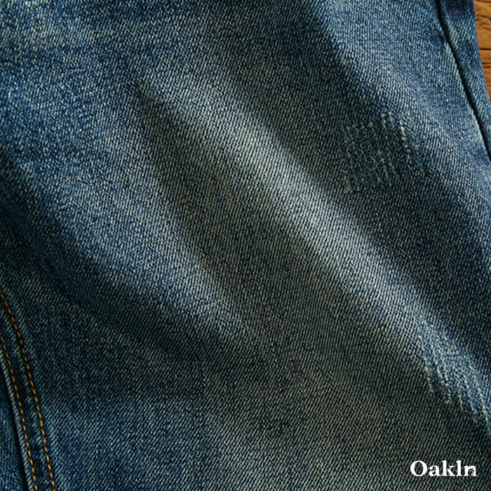 クラシック着回し自在　コットンデニムパンツ-oakln