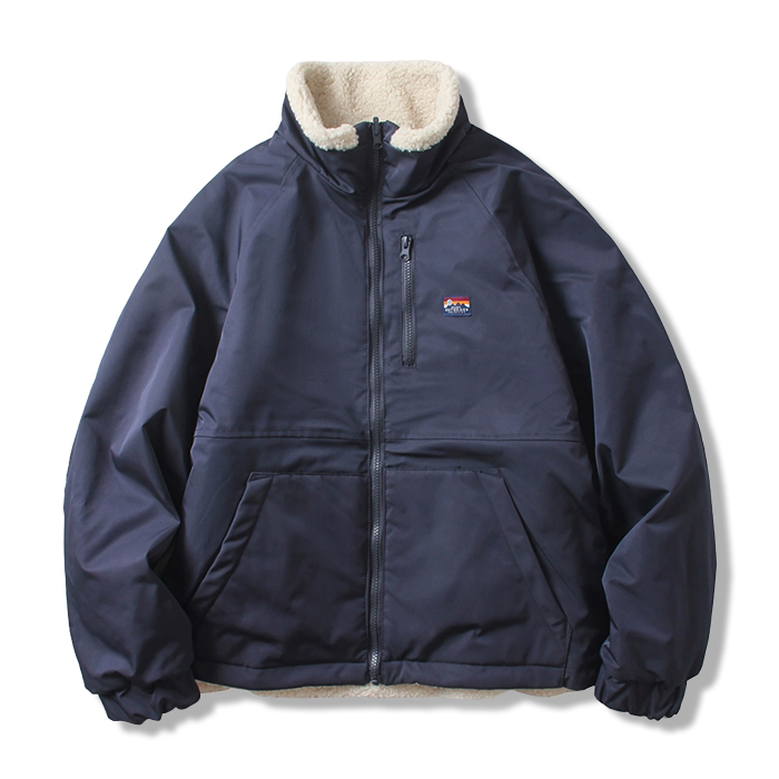 ヴィンテージリバーシブル仕様　防風ボアジャケット-oakln