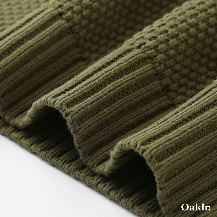 5色展開　無地パイナップル編みニット-oakln