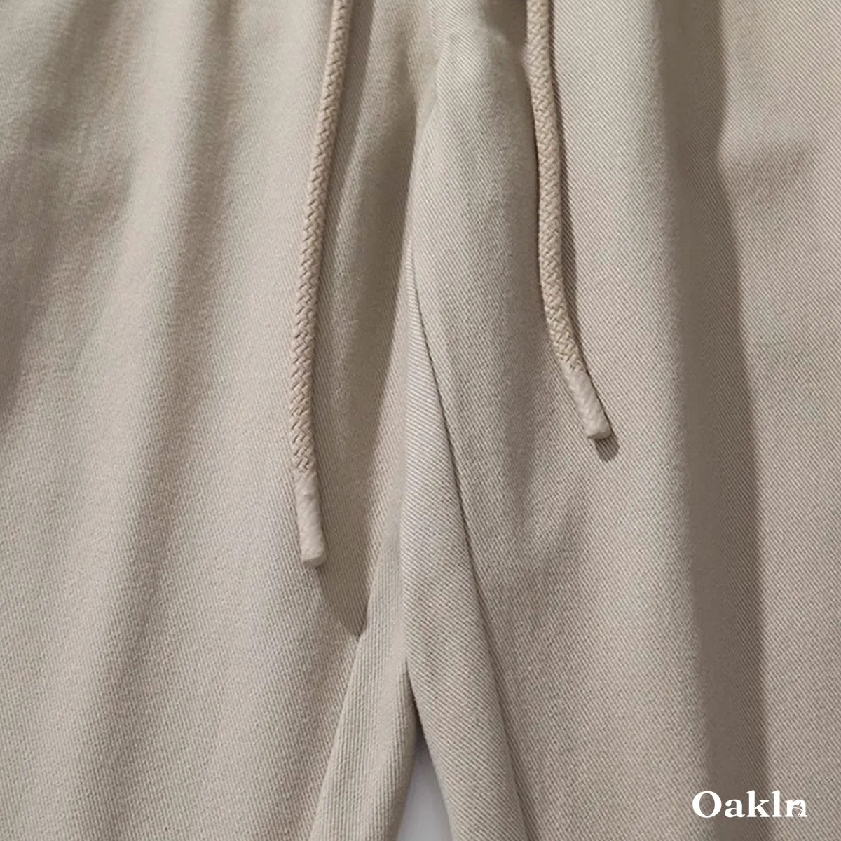 コットンツイル カジュアルパンツ 100％コットン ウエストゴム ワイドシルエット 春秋