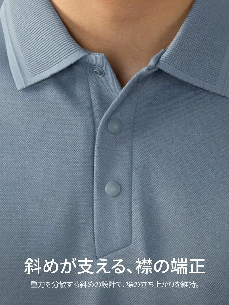 【型崩れしにくい】前立ての斜めステッチデザインが、端正で洗練された印象を演出。