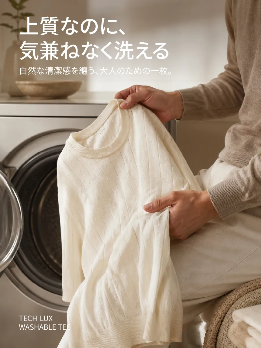 【機能性を備えた上質な素材】気軽に洗えて、上品な風合いをキープ。