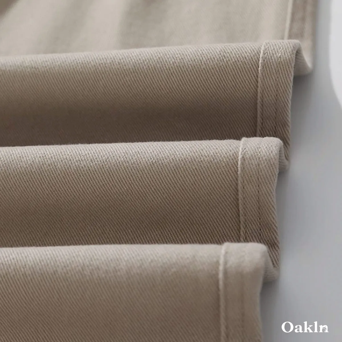 コットンツイル カジュアルパンツ 100％コットン ウエストゴム ワイドシルエット 春秋