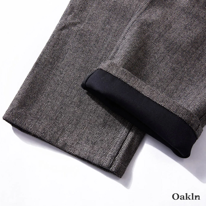ヴィンテージカジュアル　 ヘリンボーン柄ウールスラックス-oakln