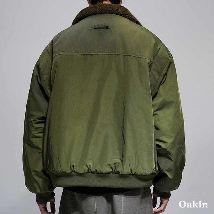 ボア折り襟中綿フライトジャケット-oakln