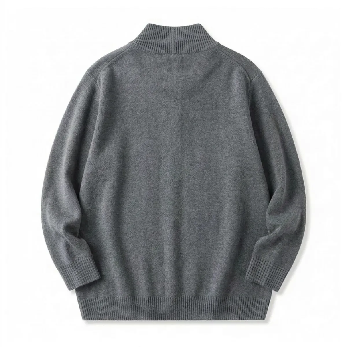 ハイネックニットカーディガン ウール混 伸縮性あり リブ袖 柔らかい-Oakln