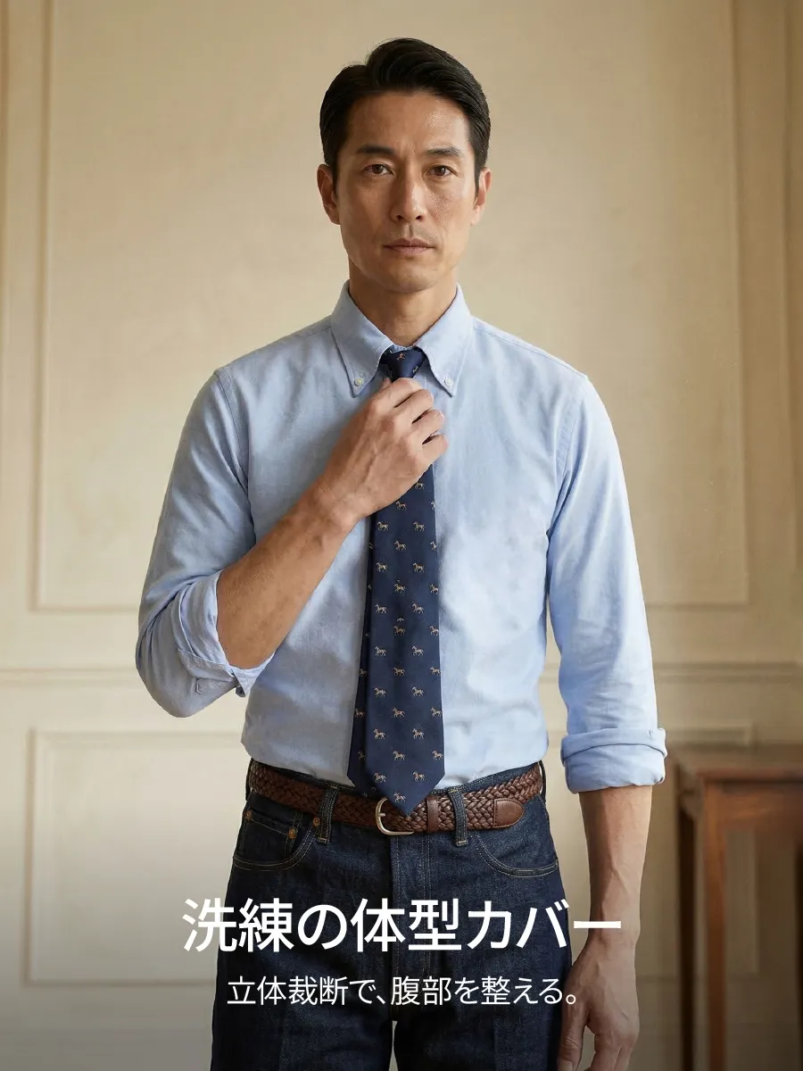 【すっきり見え】体に沿う立体的なシルエットで、お腹まわりを自然にカバー。