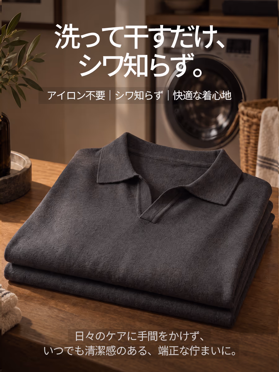 シワになりにくくアイロン不要、日常のお手入れも簡単。