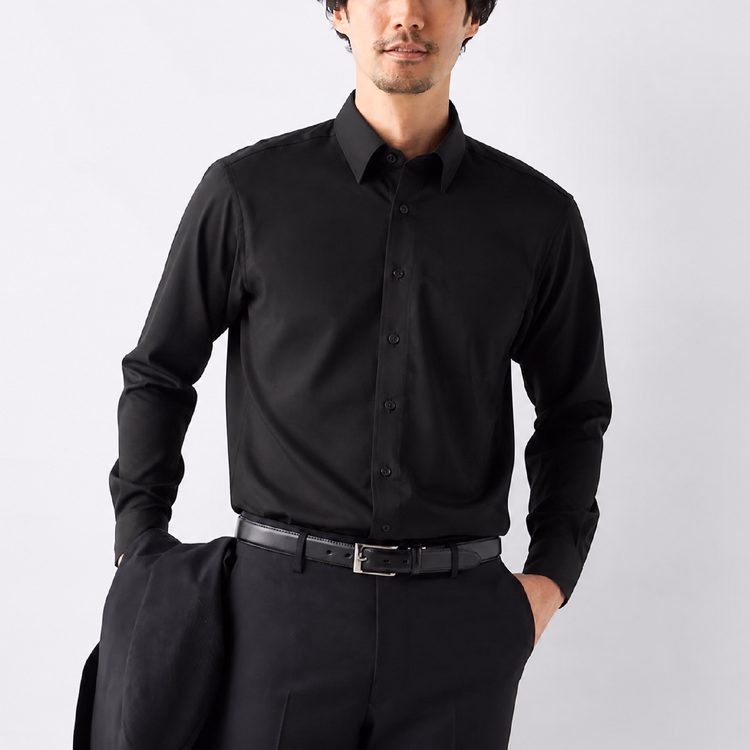 通勤にもきちんと感を｜メンズ 撥水・撥油・防汚 ストレッチ長袖シャツ