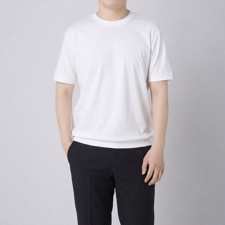 Oakln-袖口・裾をすっきり仕上げた  清潔感のあるTシャツ｜一枚でスマート  ジャケット合わせで端正に