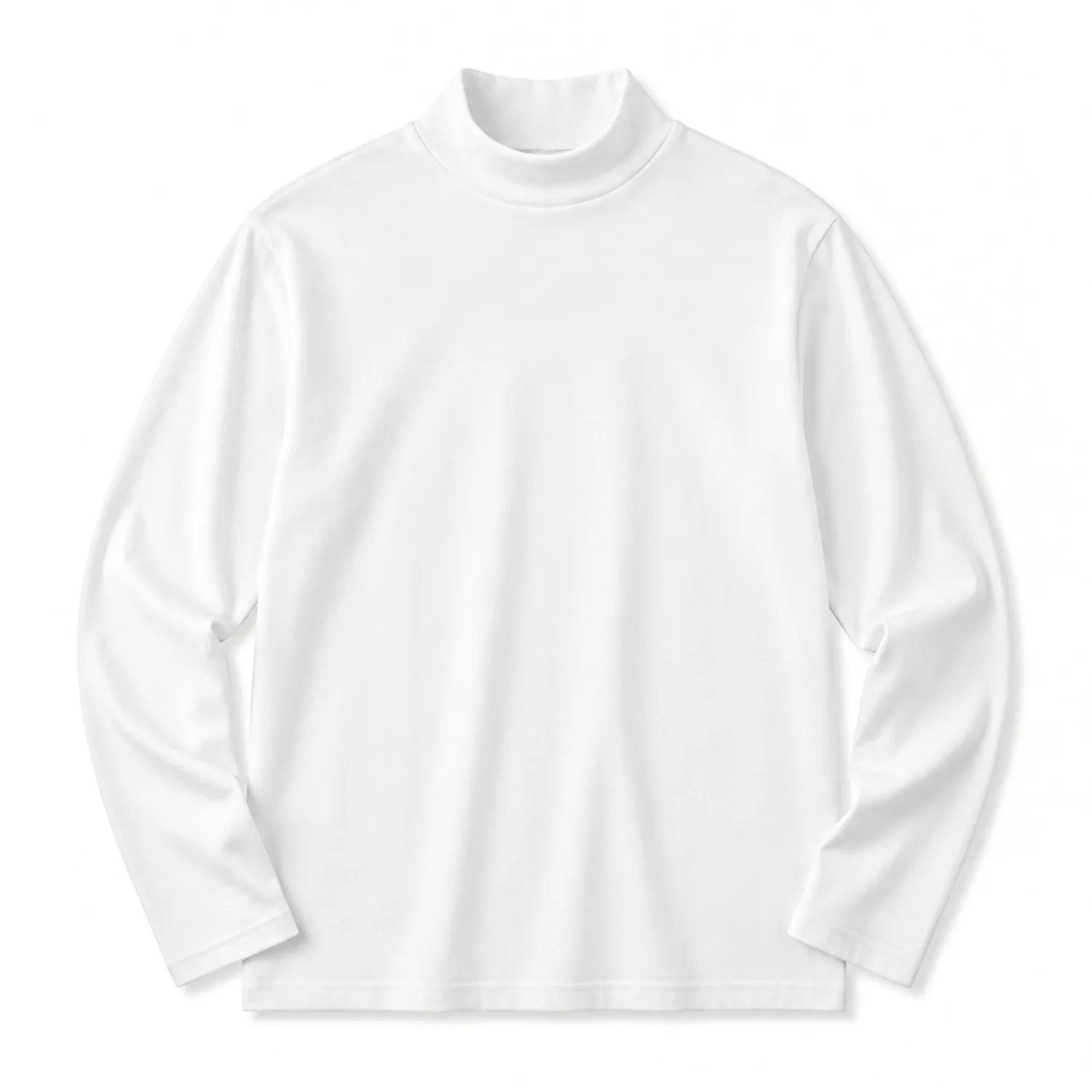 コーマコットン 超長綿 モックネック長袖Tシャツ  ほのかな上品な光沢  静電気を抑えてお手入れも簡単  秋冬の一枚着・重ね着・インナーに活躍