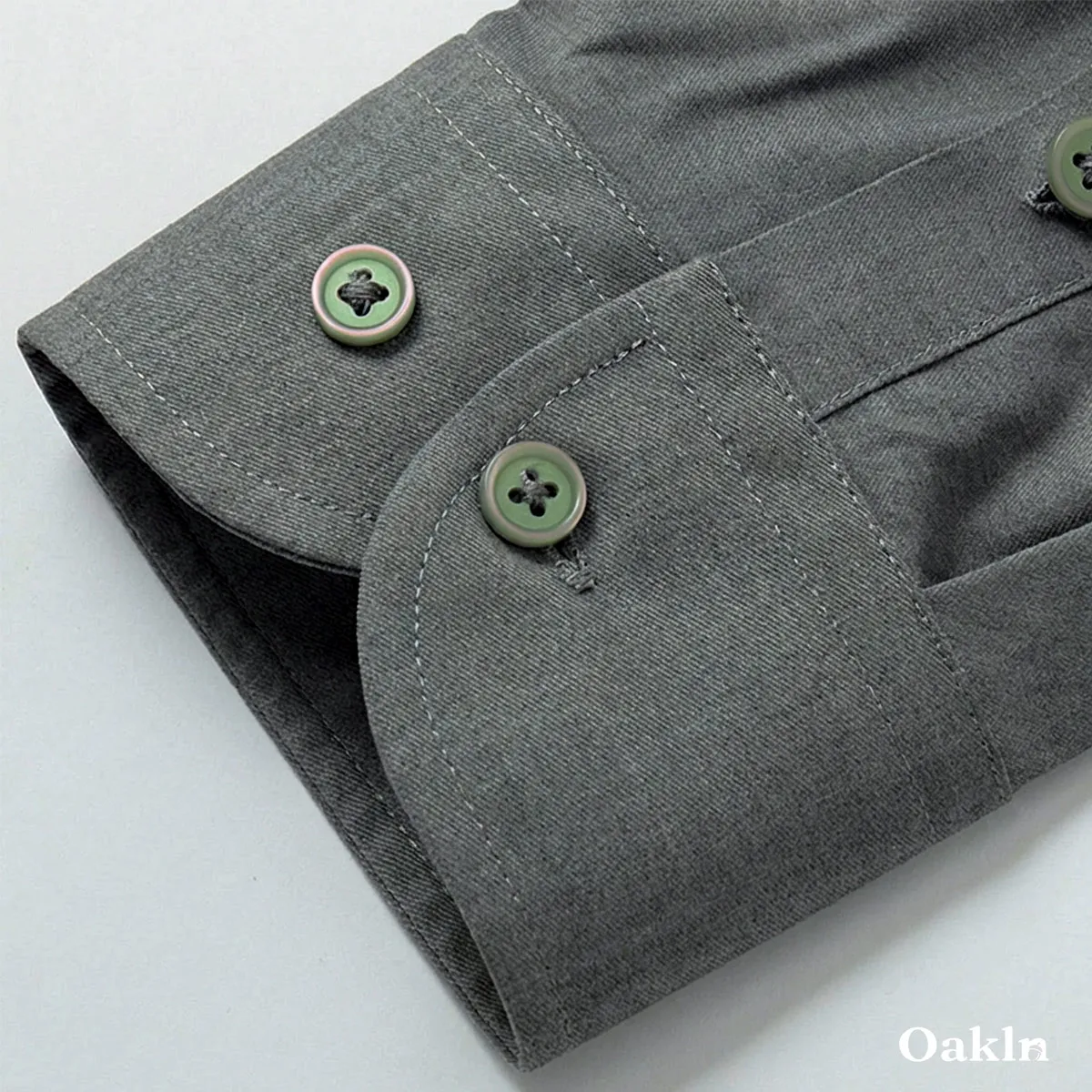 モダール混 ノンアイロン 60番手 ストレッチシャツ 形態安定性 ビジネス通勤 無地シャツ-Oakln