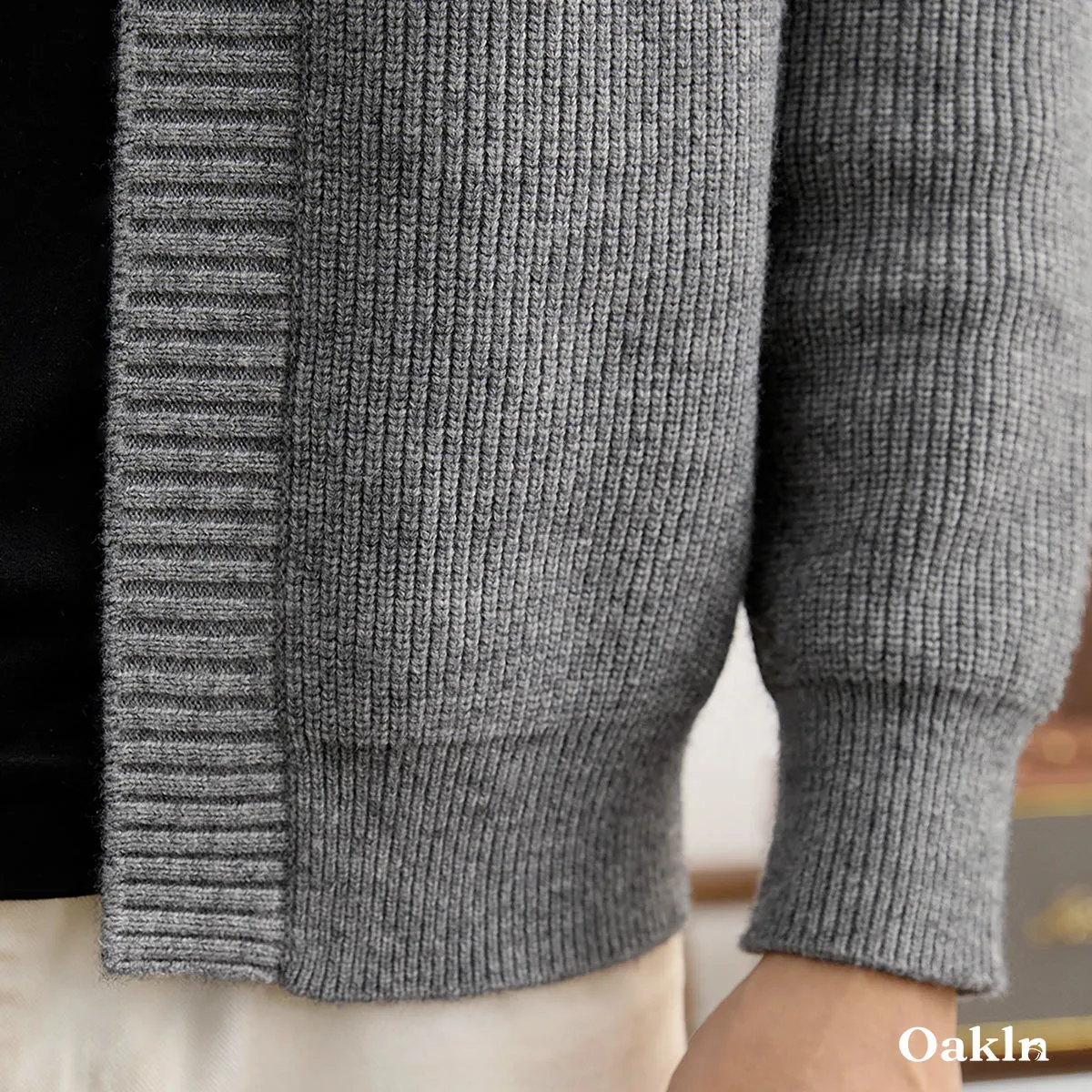 和風羽織風　無地ニットカーディガン