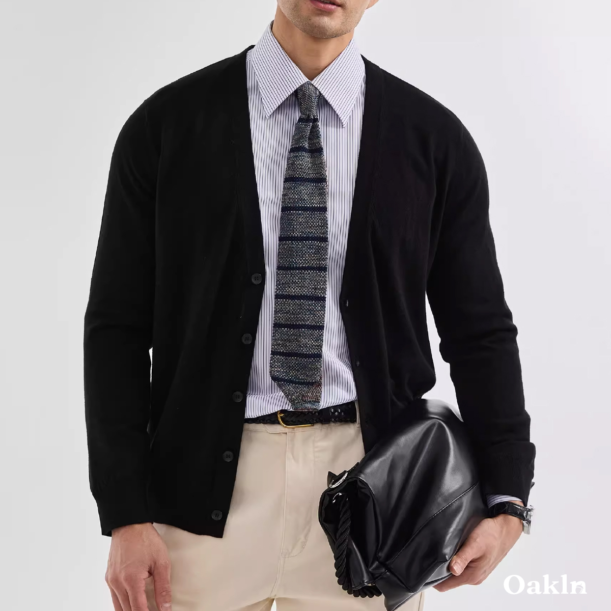 12ゲージ ウォッシャブル Vネック ニット カーディガン ビジネスカジュアル