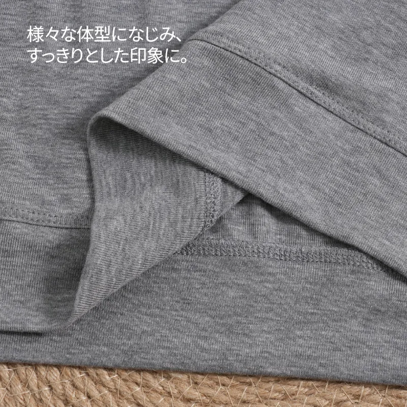 ひんやりとした着心地  洗濯を重ねても縮みにくく型崩れしにくいウール混素材  モックネック半袖Tシャツ