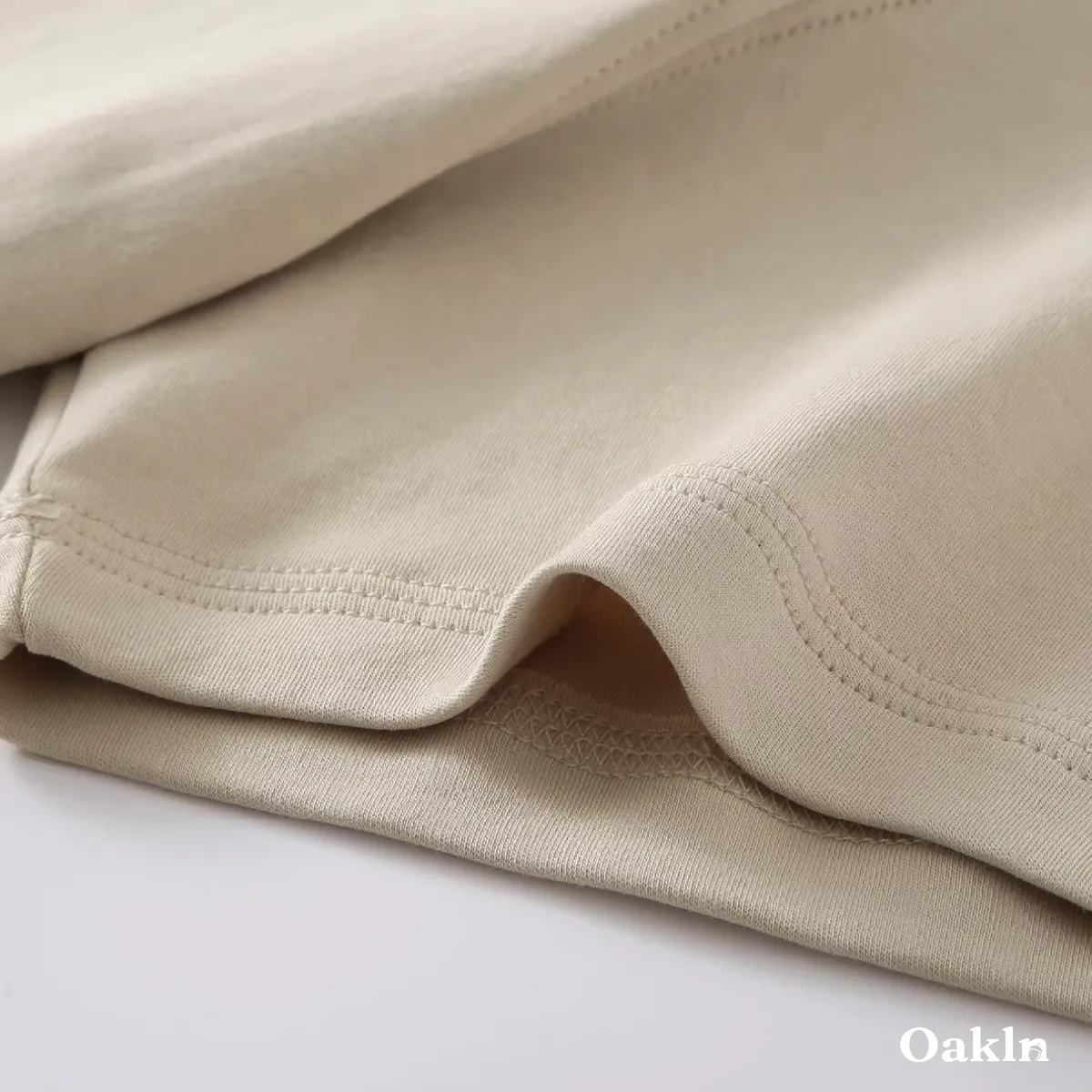 ヘビーウェイトコットン 高番手長繊維コットンTシャツ-Oakln