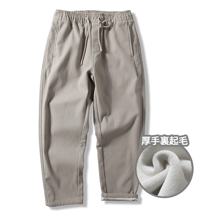 ヘビーウェイトコットン裏起毛カジュアルパンツ-oakln