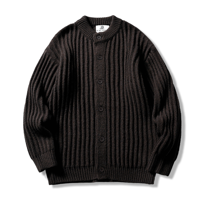 2色展開　無地ローゲージニットカーディガン-oakln