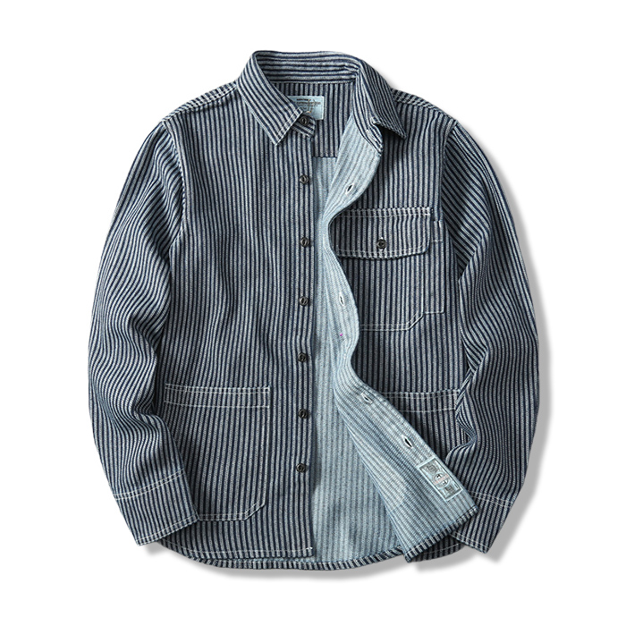 マルチポケット　ウエスタンストライプデニムシャツ-oakln