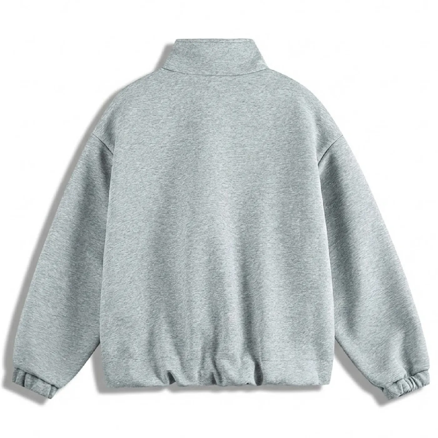 ハーフスナップ スウェット メンズ スタンドカラー 裾ゴム ジャケット  立ち襟 ゆったり 体型カバー 春秋 無地 大人スタイル-Oakln
