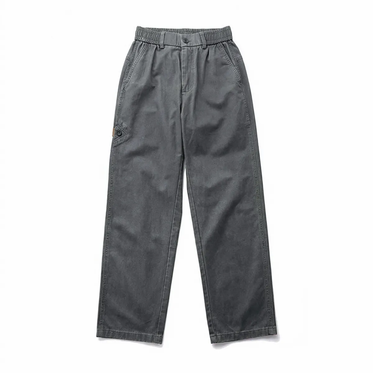 ウエストゴム ワイド ストレートシルエット 100%コットン 洗濯機洗い可 カジュアルパンツ ワークパンツ 