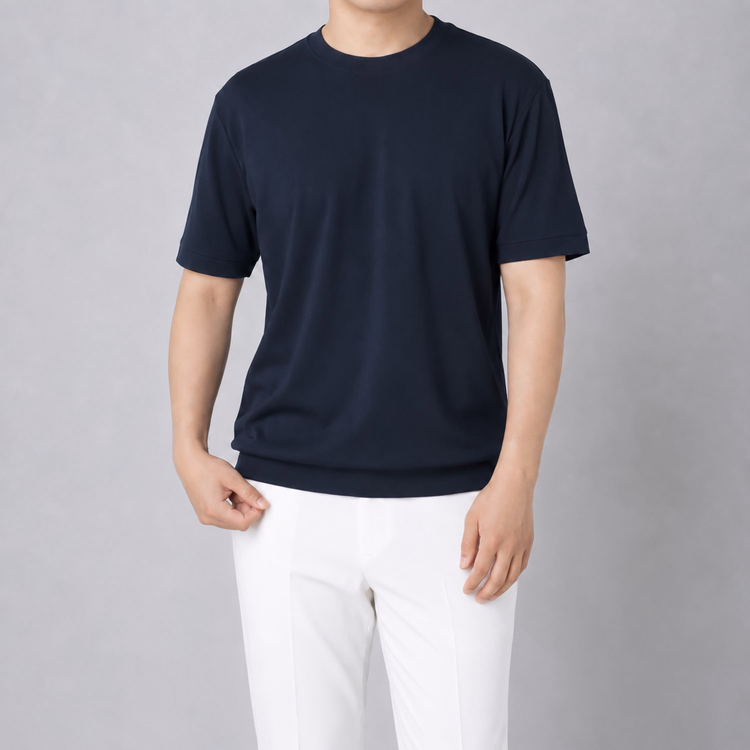 Oakln-袖口・裾をすっきり仕上げた  清潔感のあるTシャツ｜一枚でスマート  ジャケット合わせで端正に