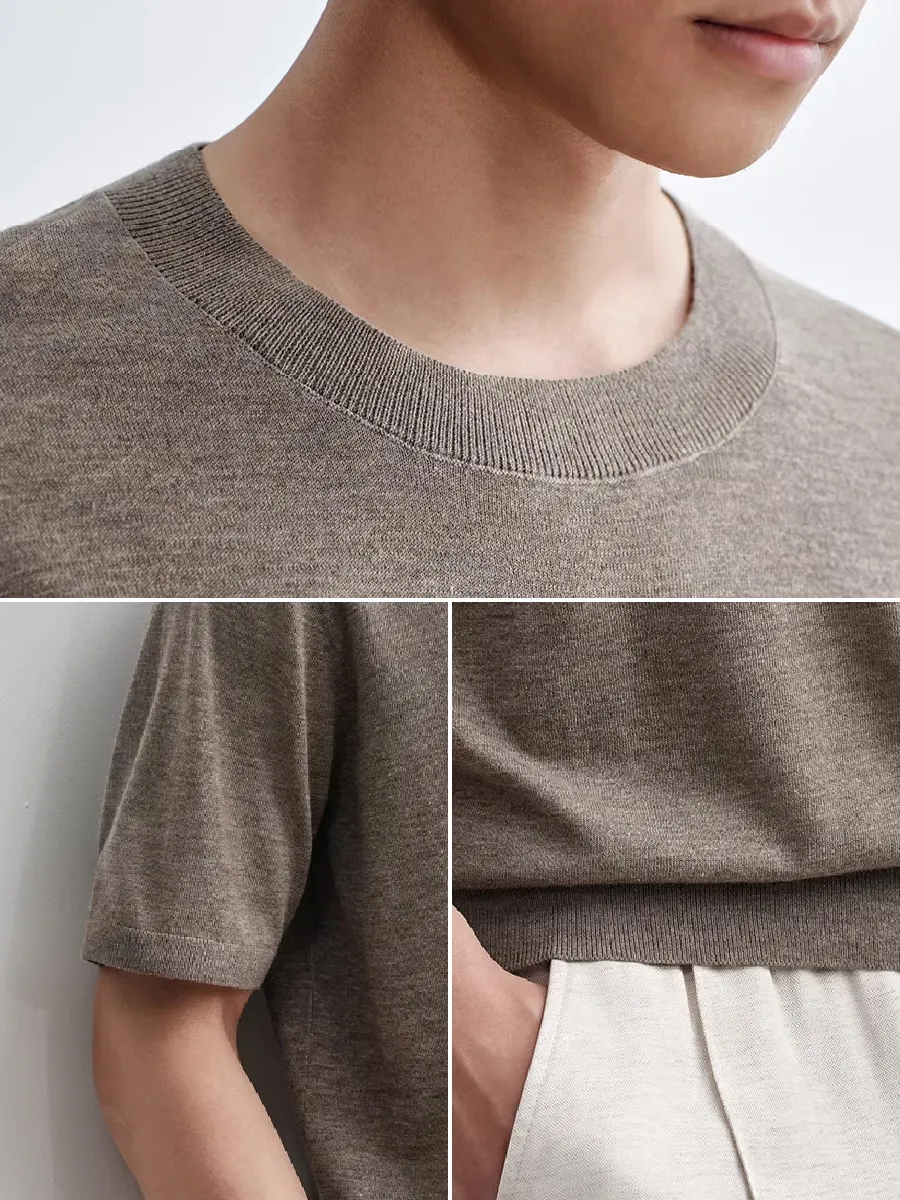 【型崩れしにくい】ネックと袖口に高密度リブで補強し、だらしない印象を防ぐ。